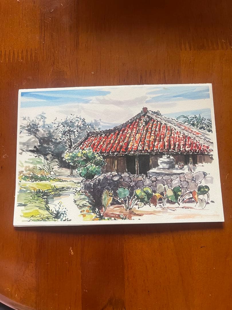 沖縄の家 水彩画 AKIRA TAI RA