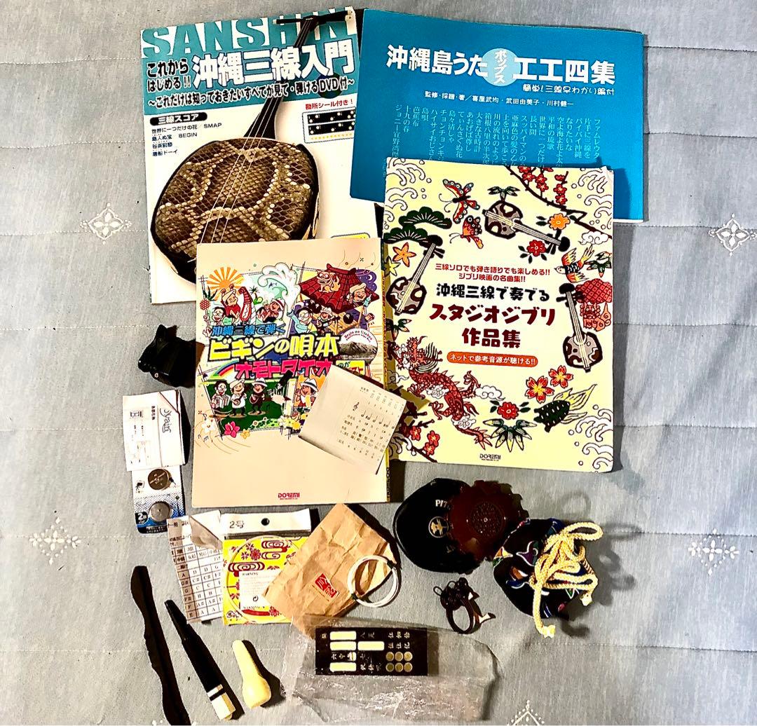 【美品】初心者向け三線本体、ハードケース付き（ハードケース金具一部にサビあり）