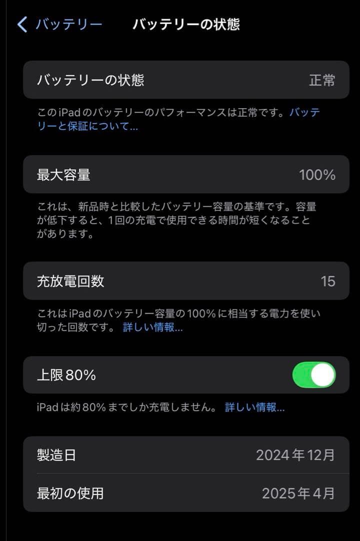 [充電15回] iPad mini 第7世代 Wi-Fi 128GB 美品