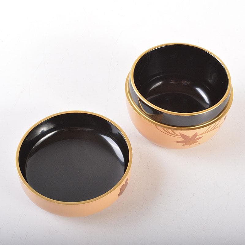 茶道具　山中塗　早見征一作　白漆　扇面流水蒔絵　平棗　共箱　V　6844