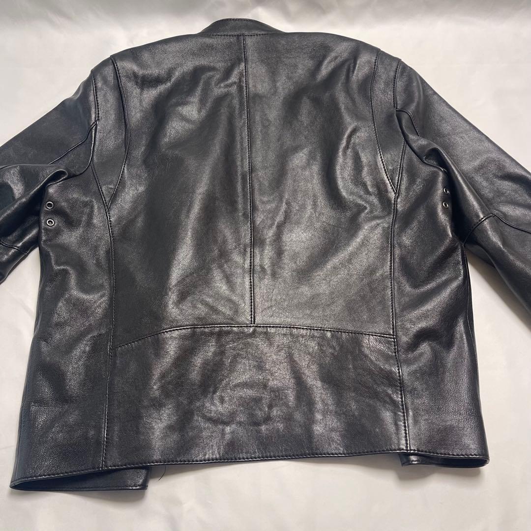 極美品　　コーチ　レザージャケット　　シングル　羊革　L　大きいサイズ　黒