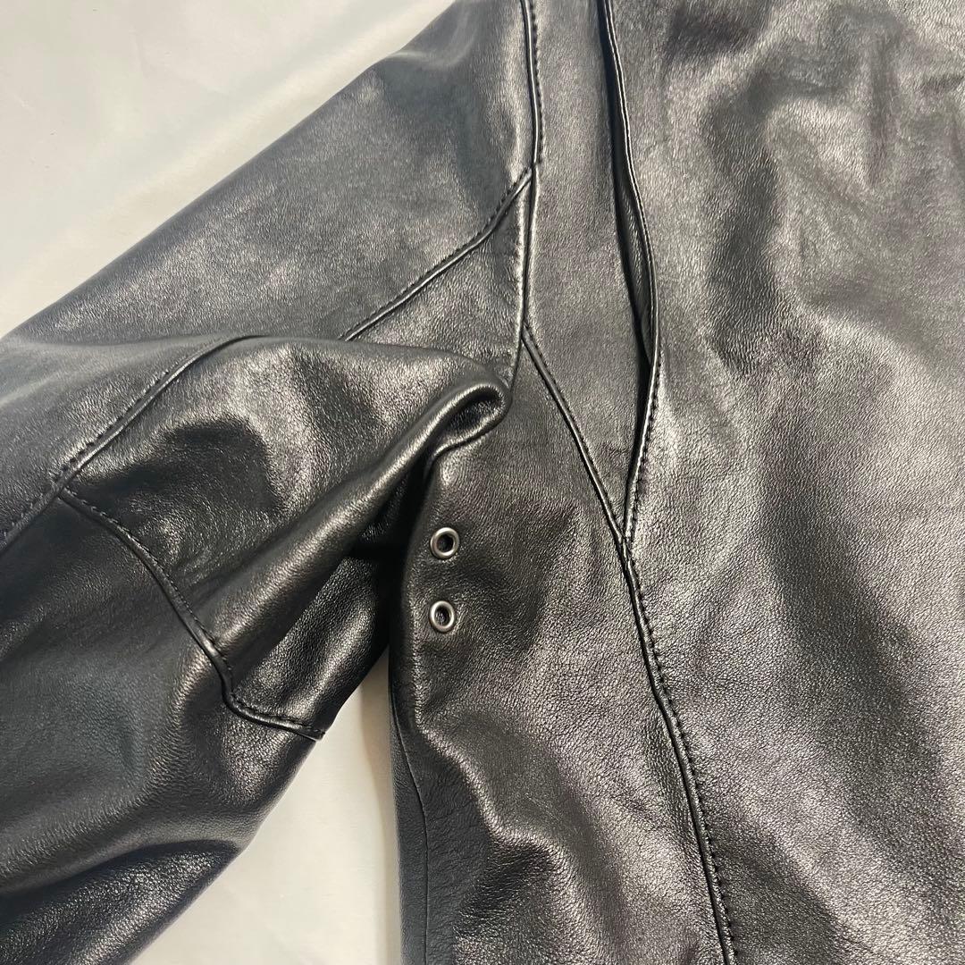 極美品　　コーチ　レザージャケット　　シングル　羊革　L　大きいサイズ　黒