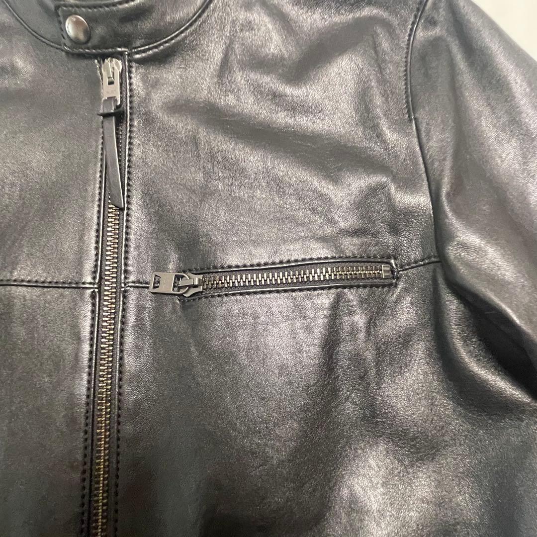 極美品　　コーチ　レザージャケット　　シングル　羊革　L　大きいサイズ　黒