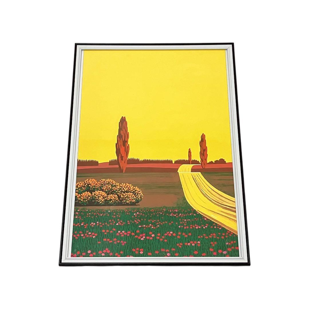 【額縁付き】 永井博（Hiroshi Nagai） A2ポスター 黄色