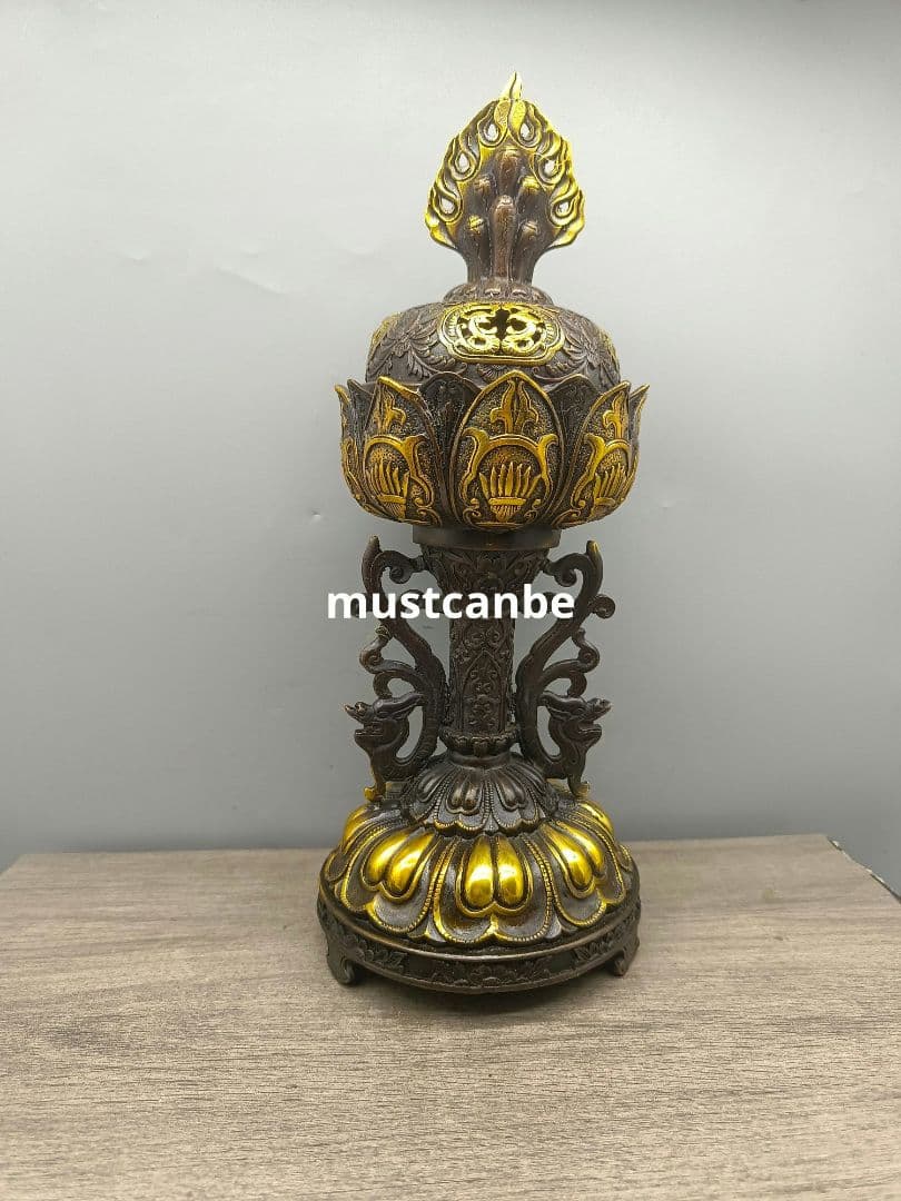 銅器 吉祥八宝蓮花薫炉 法器 宝蓮灯 仏堂薫炉 工芸品 置物