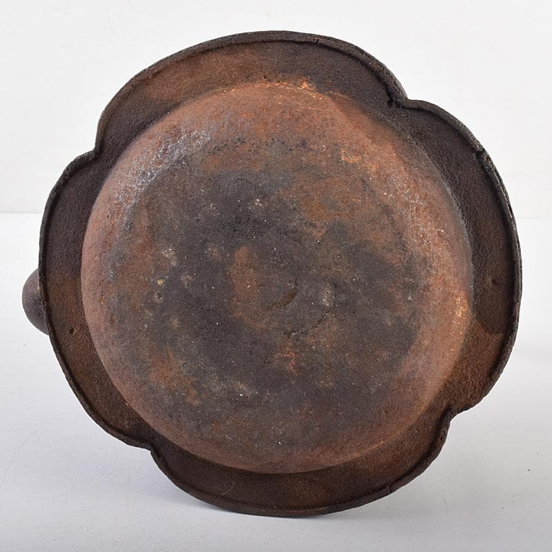 煎茶道具　山水文　紫斑銅蓋 　鉄瓶　鉄壷　M　R7676