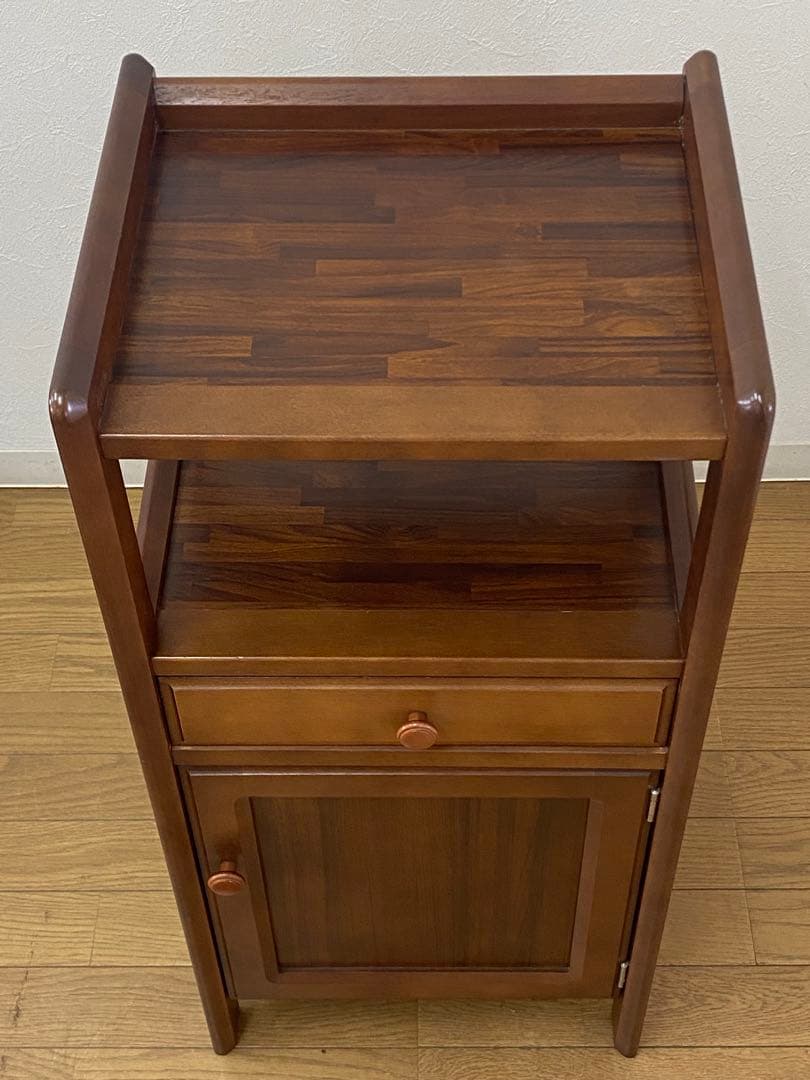 程度良 カリモク 収納 整理 棚 コンソール 電話台 飾り棚