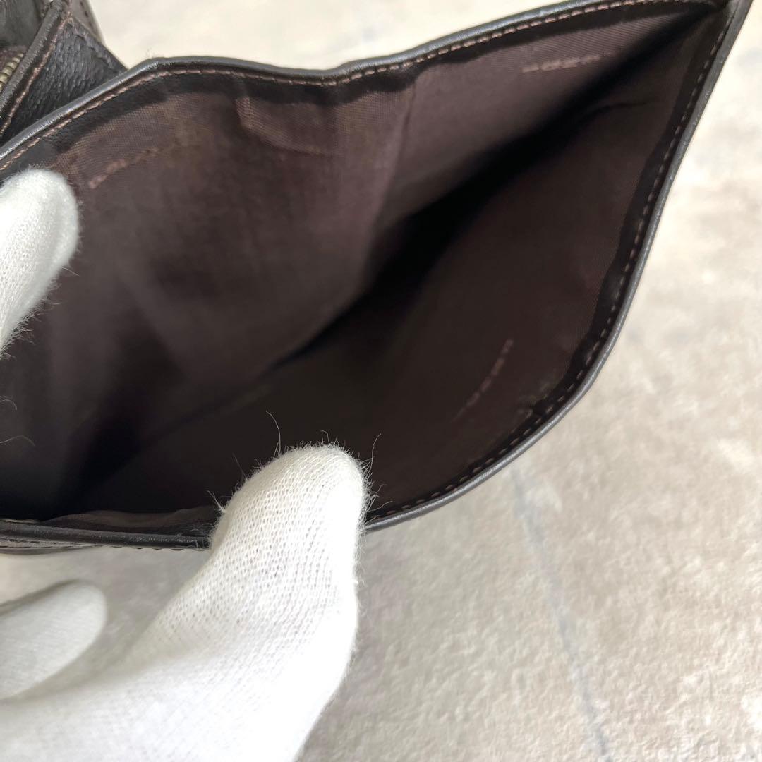 人気✨FENDI ズッカ 二つ折り財布 FF キャンバス レザー ブラウン