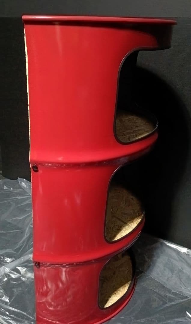 カメムシ品！200㍑ドラム缶remake3段BOX！レッド