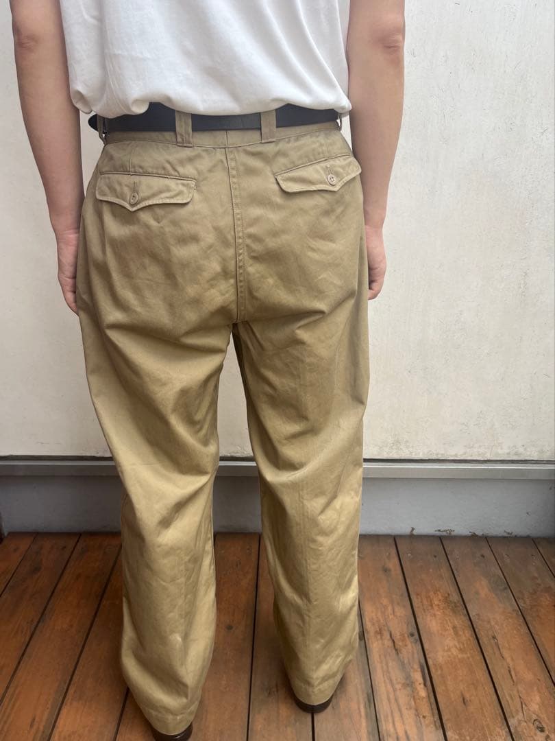 フランス軍　1950〜60年代　実物　M52 チノパンツ　後期　サイズ22