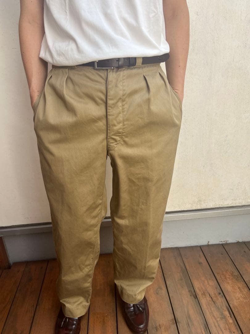 フランス軍　1950〜60年代　実物　M52 チノパンツ　後期　サイズ22