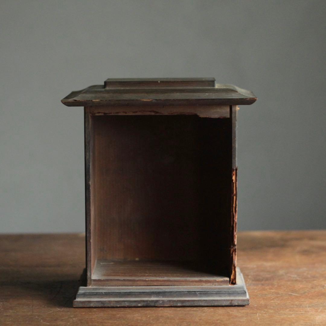 古い 木製 厨子 虫喰いあり 仏教美術 古道具 アンティーク オブジェ