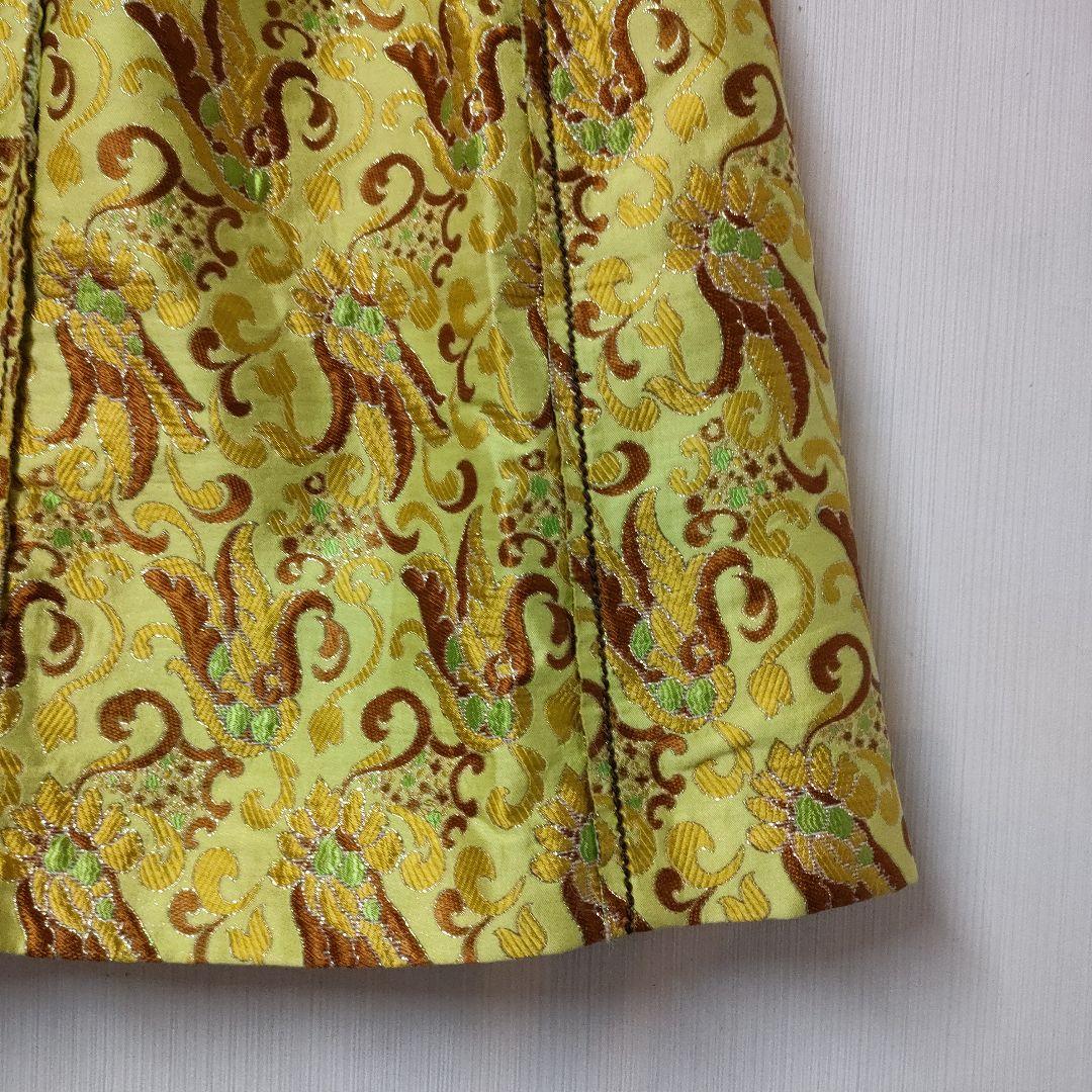 プラダ ゴブラン織スカート サイズ38 黄緑