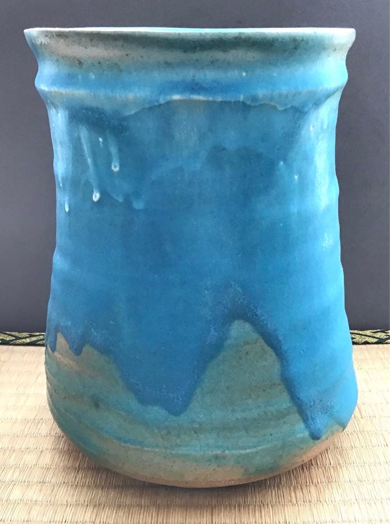 茶道具 水指 宝徳末六華窯 共箱 口径155ミリ 高さ約225ミリ Ｎ400a