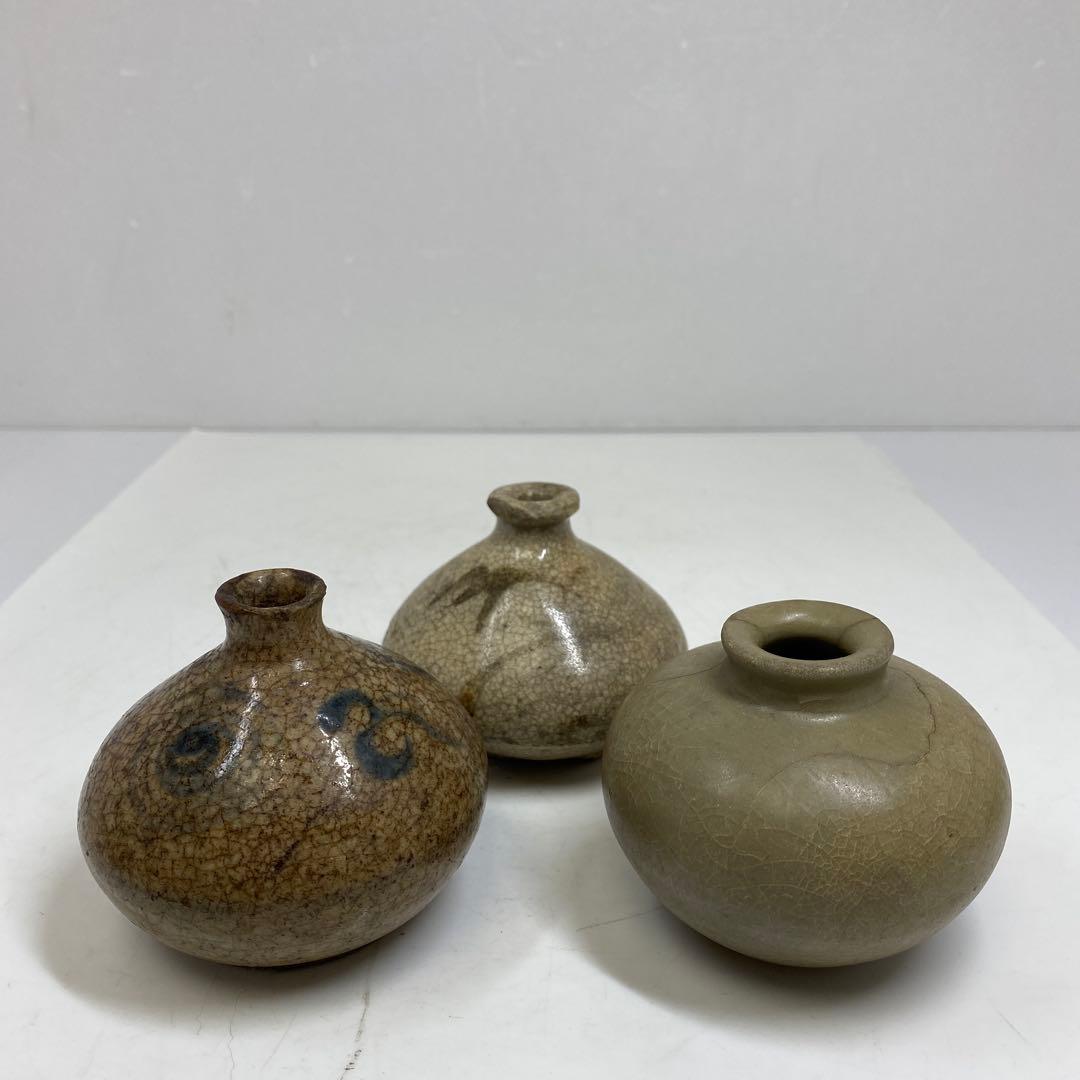 約300〜400年前　古唐津　黒高麗　高麗青磁　油壺5点　東さ7-0616②