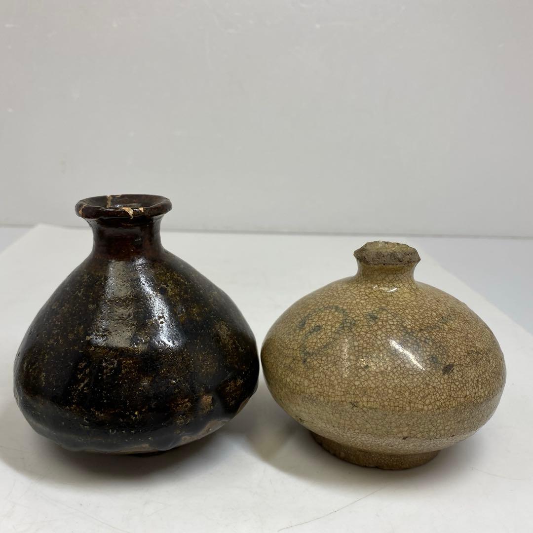 約300〜400年前　古唐津　黒高麗　高麗青磁　油壺5点　東さ7-0616②