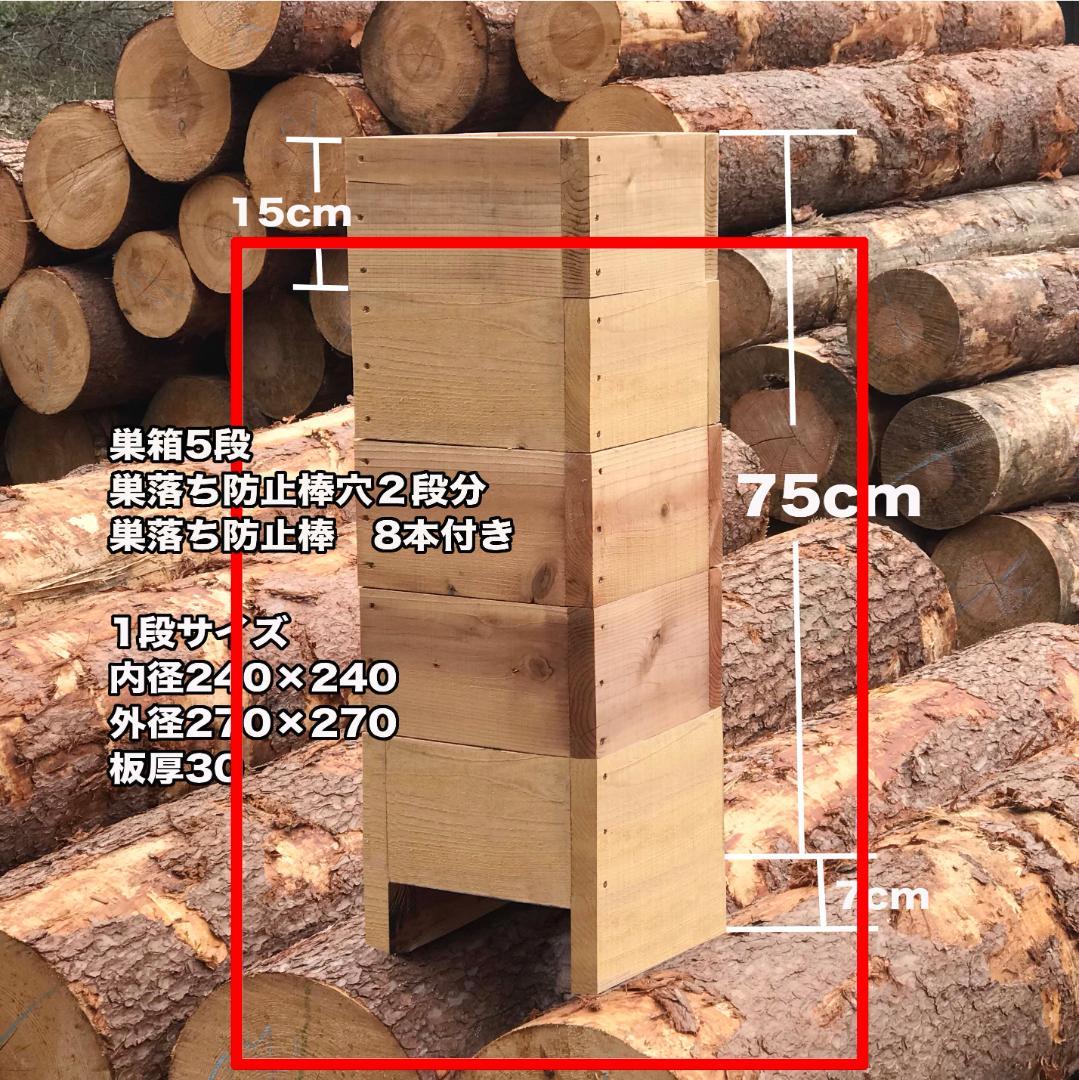 日本蜜蜂 巣箱 二ホンミツバチ 日本みつばち 重箱式巣箱 4段 2セット