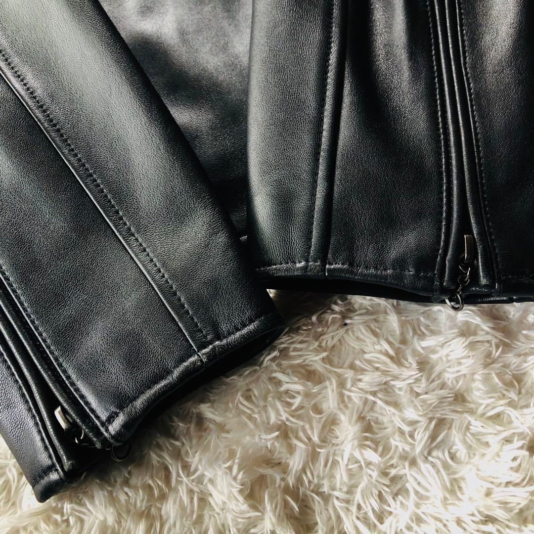 希少2XL✨現行モデル 美品 アヴィレックス 羊革ライダースジャケット ブラック