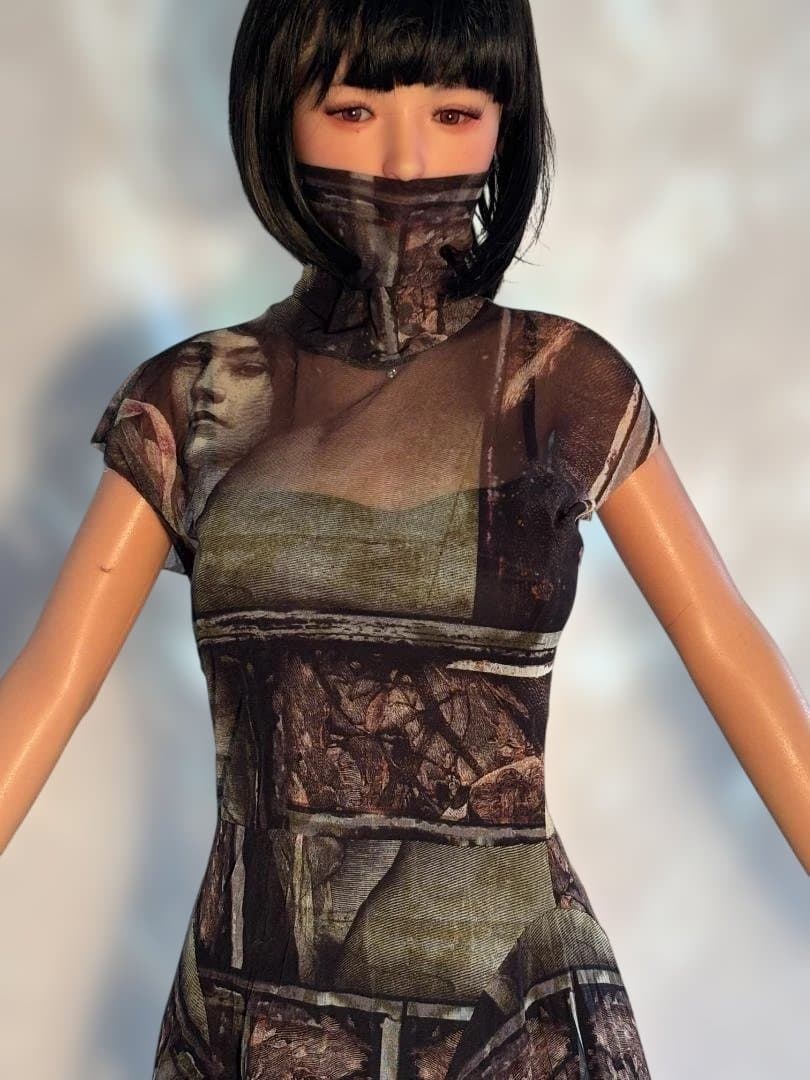 JeanPaul GAULTIER 総柄パワーネットワンピース&キャミソール