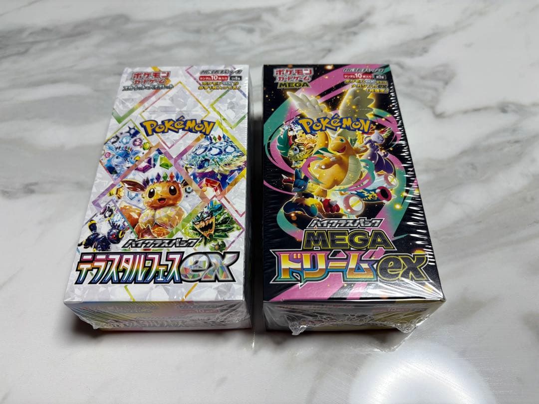 ポケモンMEGAドリームex & テラスタルフェスexシュリンク付き 各1BOX
