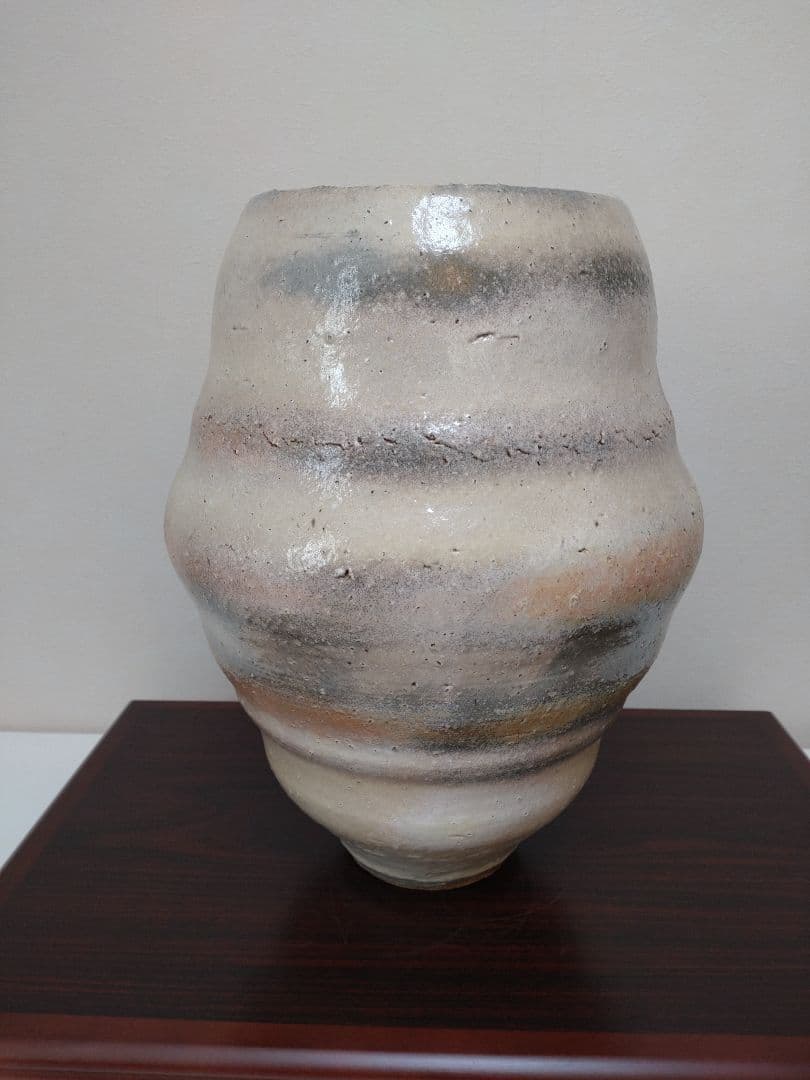 清水卯一 人間国宝 三色壷 高さ約34cm！特大花瓶 師:石黒宗麿