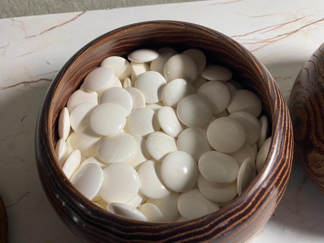 A353◆囲碁 碁石 碁笥「那智黒 ハマグリ 蛤」