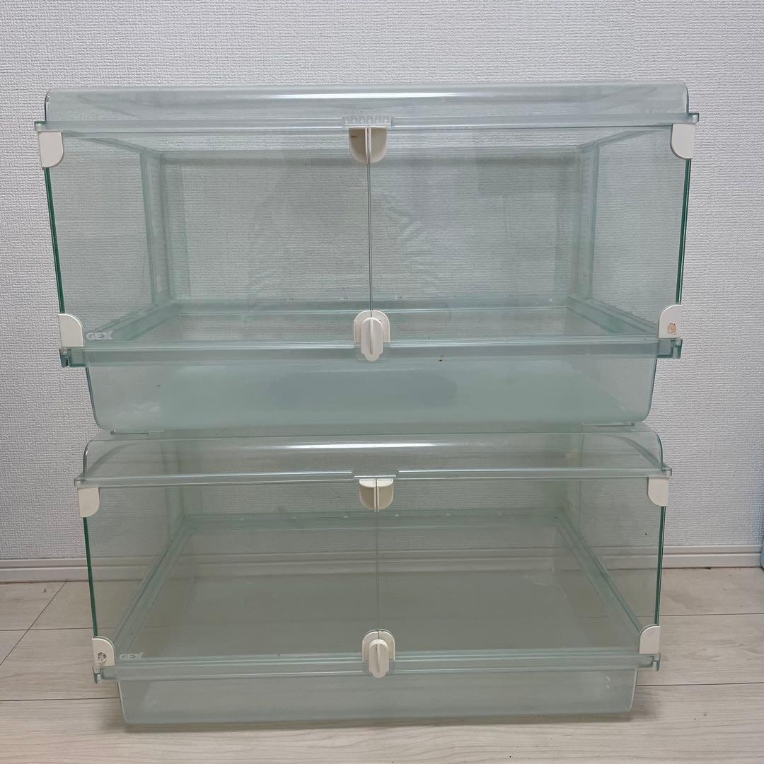 GEX グラスハーモニー600 2個セット　ハムスターケージ
