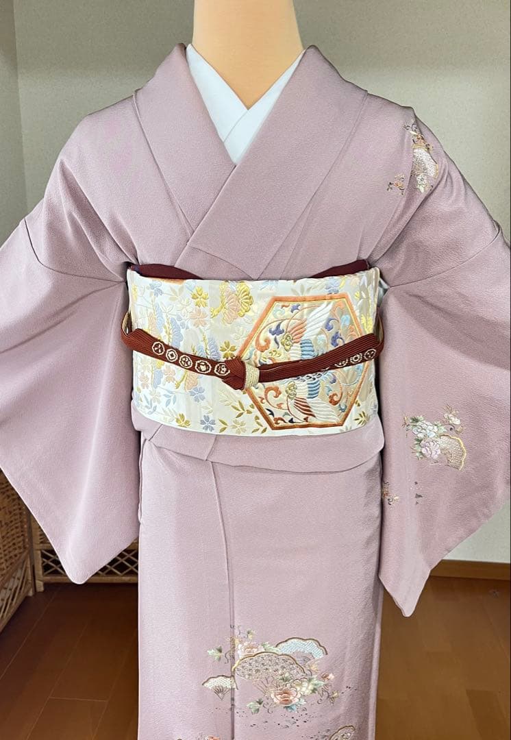 正絹訪問着　作家物　蘇州刺繍七五三　お宮参