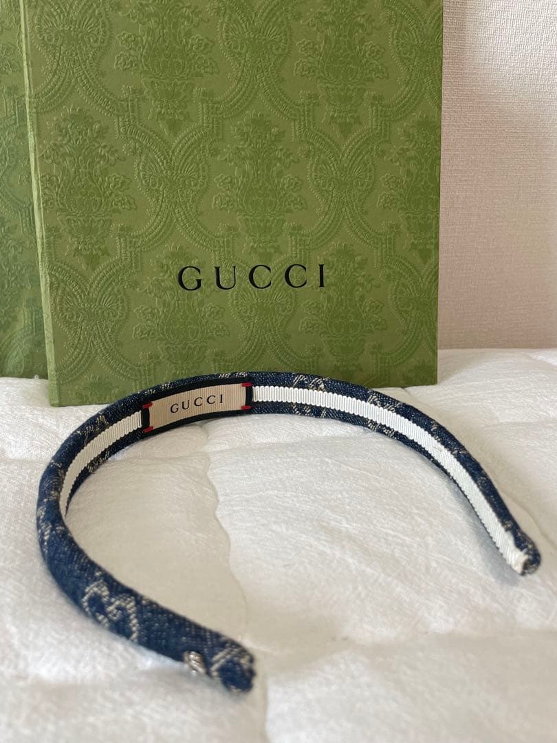 GUCCI グッチ デニムカチューシャ インディゴブルー（ほぼ未使用）