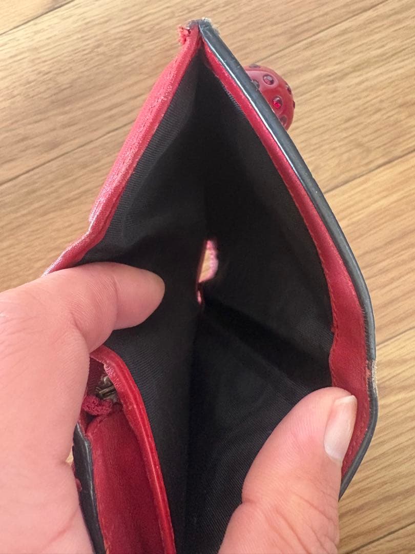 た*͚様 Gucci チェリー柄　さくらんぼ二つ折り財布