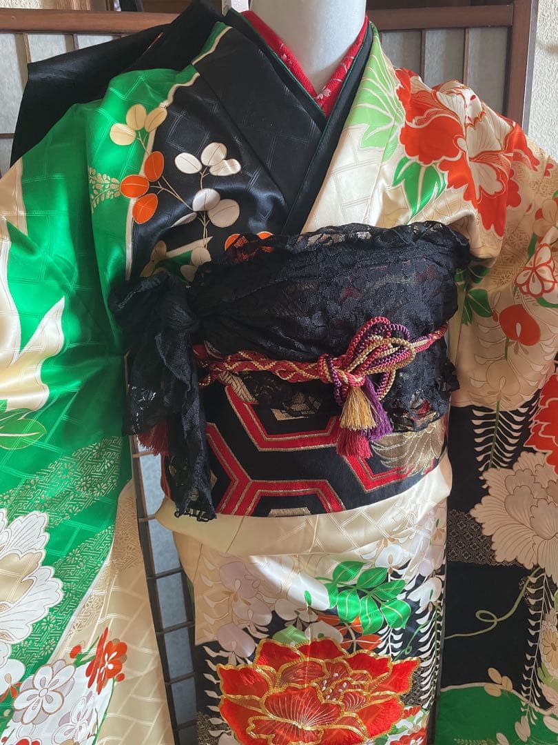 振袖古典柄6点セット大柄花紋様