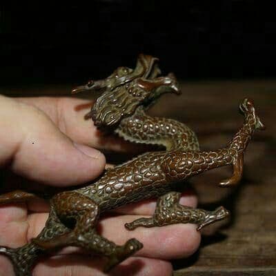 手作りする  純銅  中実  青竜  工芸品  置物60