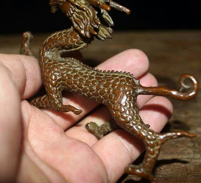 手作りする  純銅  中実  青竜  工芸品  置物60