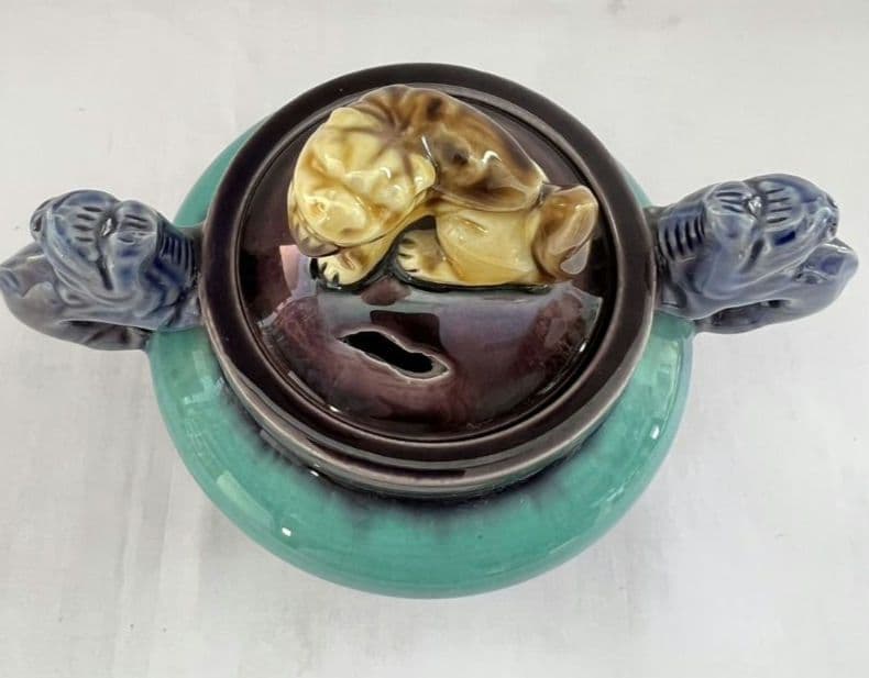 彩釉 久谷焼 香炉 徳田八十吉(正彦)