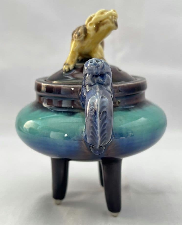 彩釉 久谷焼 香炉 徳田八十吉(正彦)