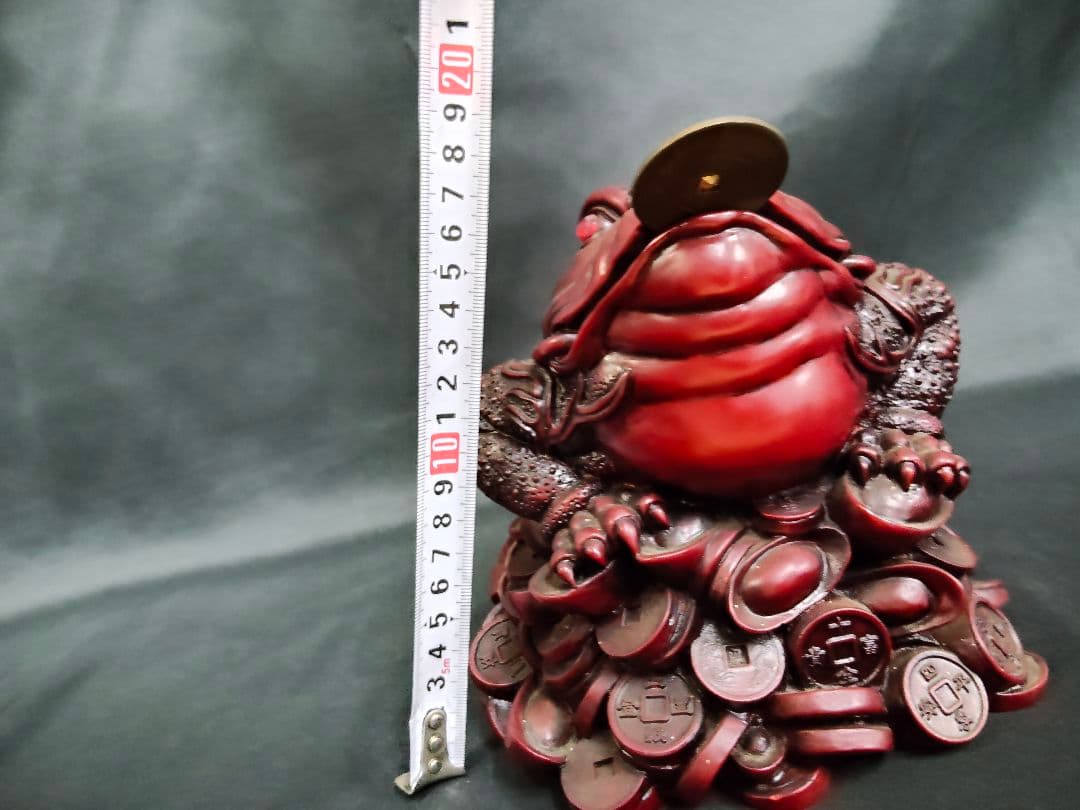 ​【特大・重量4.3kg】風水 銭蛙（ぜにがえる） 三本脚の蛙 縁起物 置物