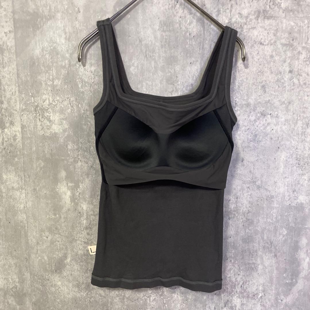 OUR WACOAL アワワコール　カップ付きコットンリブタンクトップ　Mサイズ