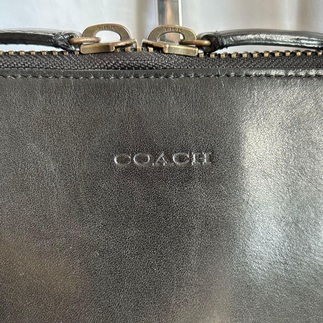 【希少】COACH コーチ ブラック 本革 薄型 ビジネスバッグ ブリーフケース