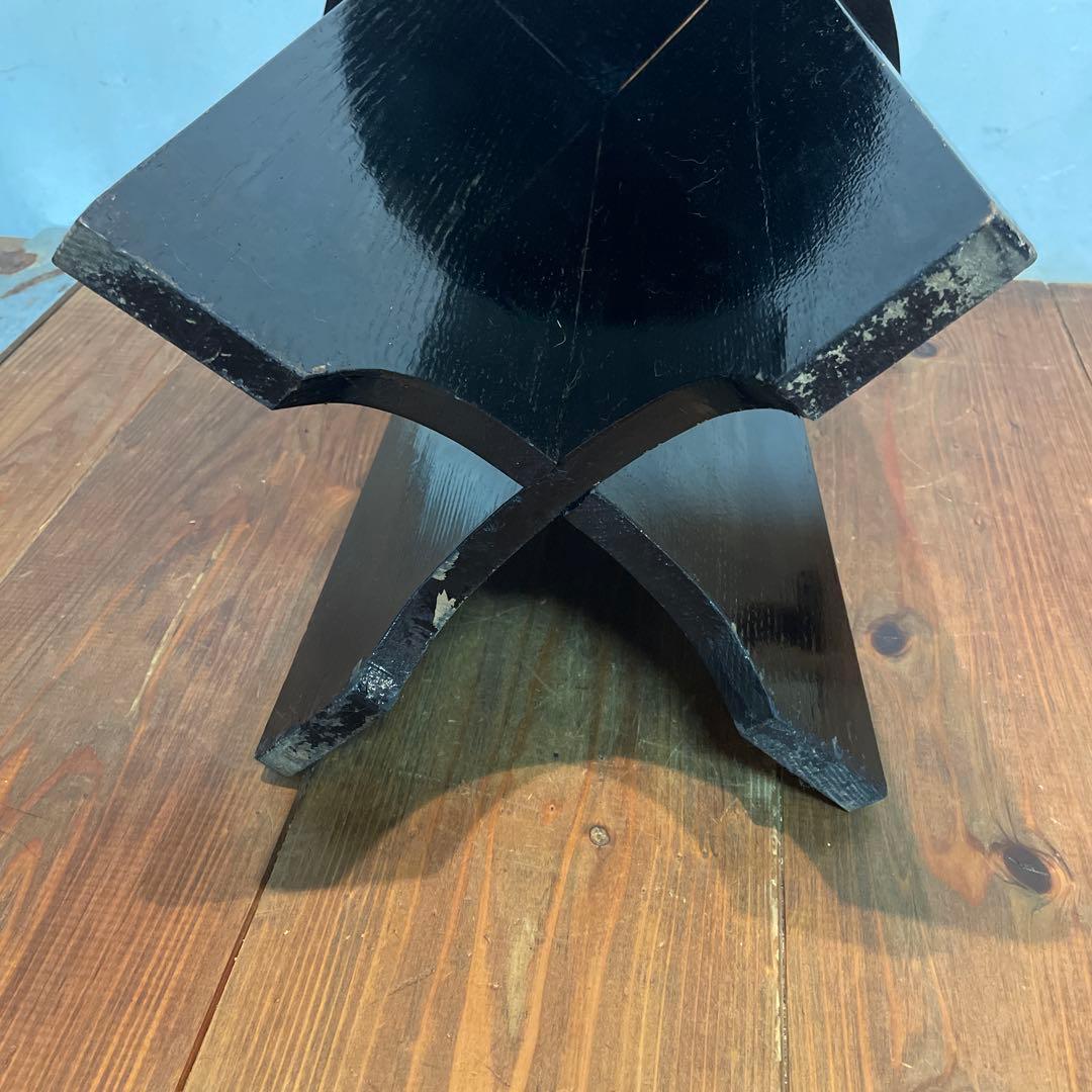 木製　漆塗り　茶道具　円椅子　スツール　立礼用椅子　点茶盤　組立て式　丈夫な作り