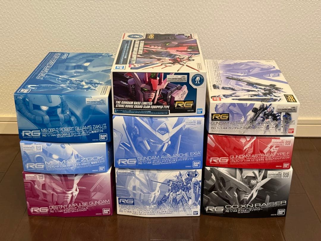 【新品未組立】ガンプラRG プレバン、ガンダムベース9個まとめ売り
