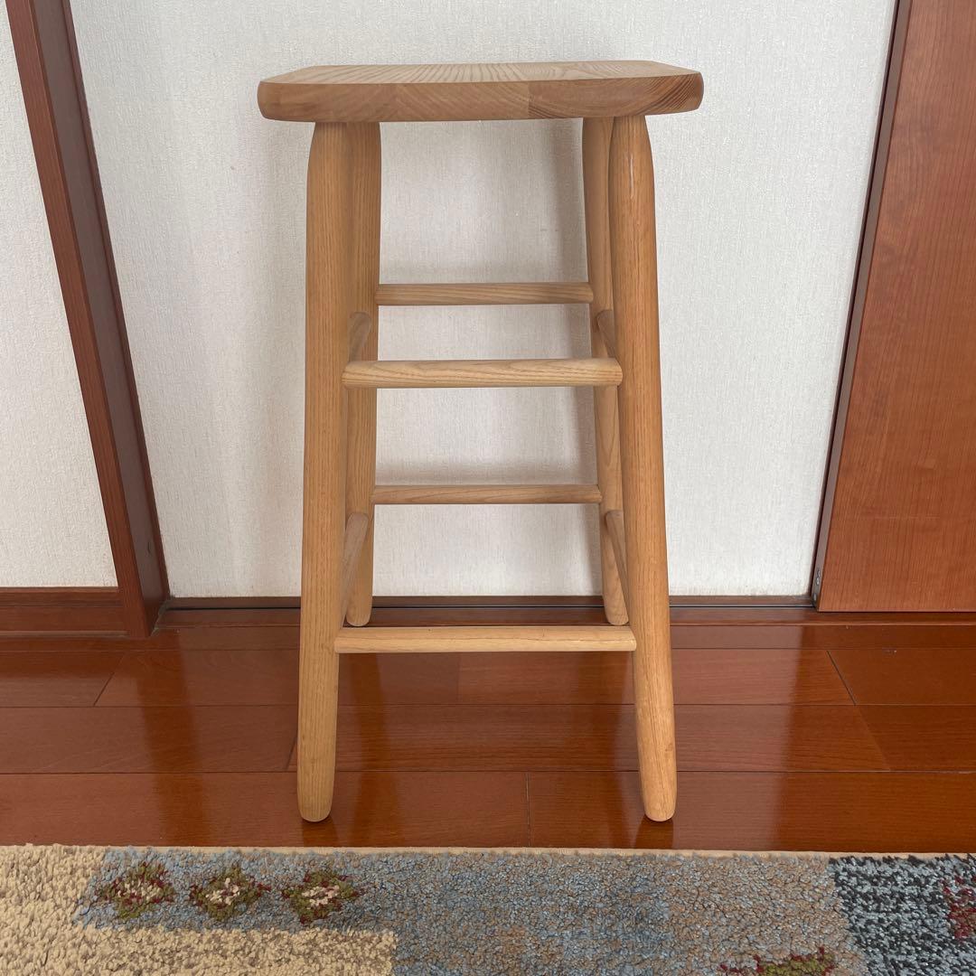 【キャトルセゾン】　天然木　木製ハイスツール