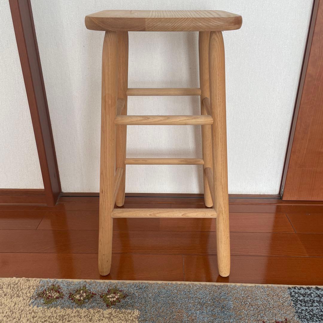 【キャトルセゾン】　天然木　木製ハイスツール