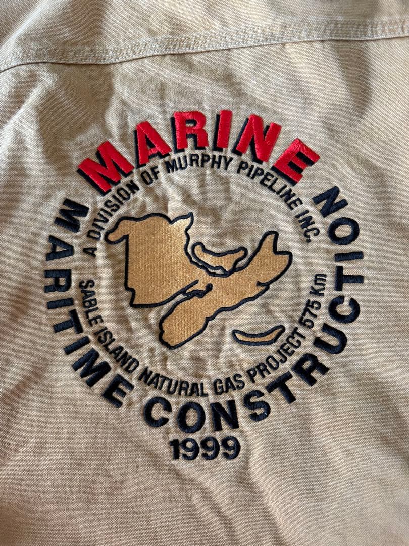 Carhartt ベージュジャケット MARINE PIPELINES