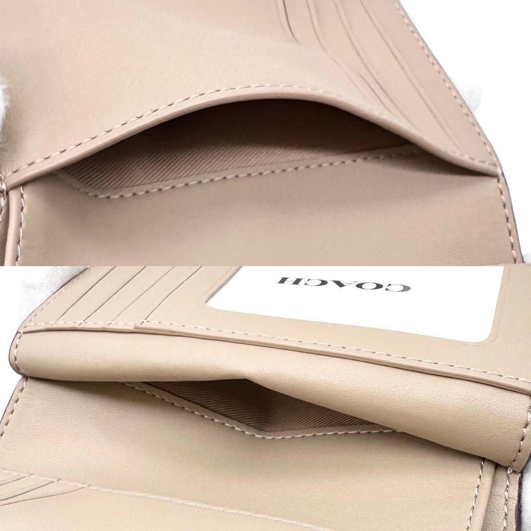 未使用✨COACH コーチ シグネチャー ２つ折り財布 レザー サンド/トープ