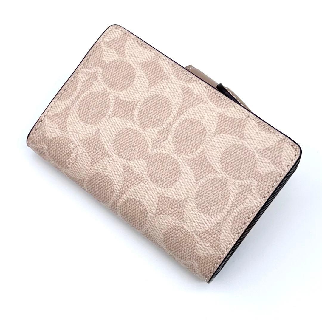 未使用✨COACH コーチ シグネチャー ２つ折り財布 レザー サンド/トープ