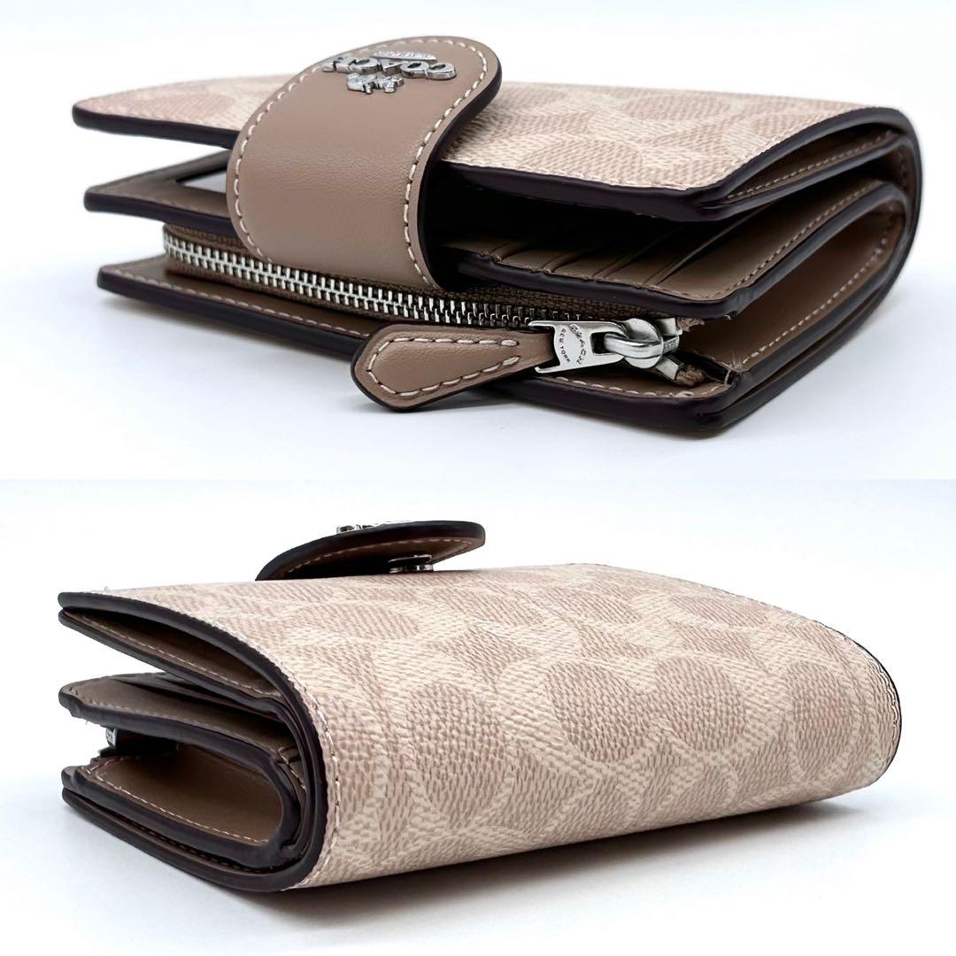 未使用✨COACH コーチ シグネチャー ２つ折り財布 レザー サンド/トープ