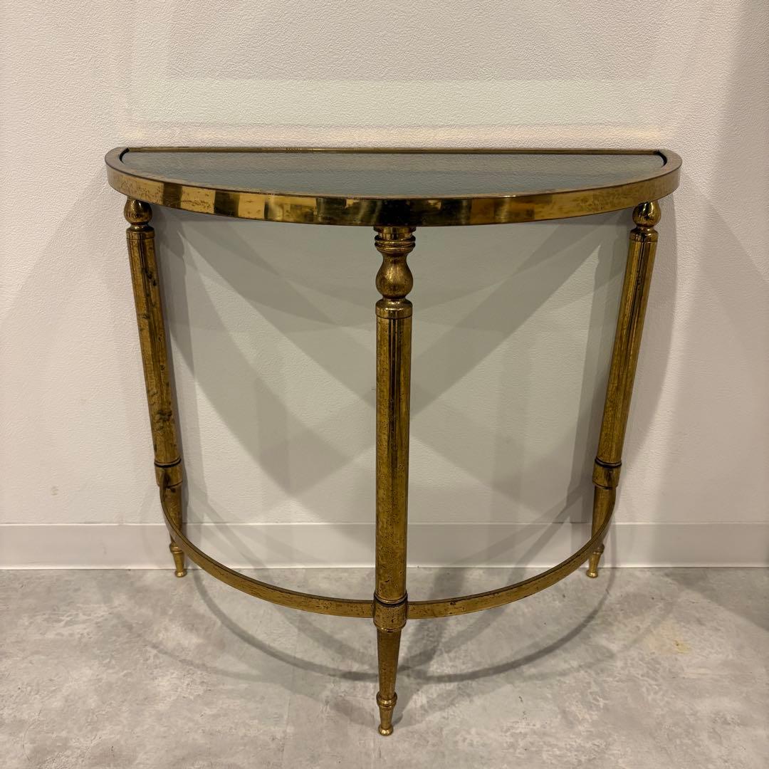 ハリウッドリージェンシーテーブル　ガラストップコンソールテーブル