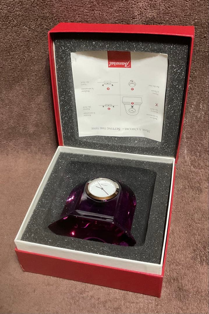 新品1970年代フランス製バカラ 置時計クリスタルガラス　 (ビンテージAAA)