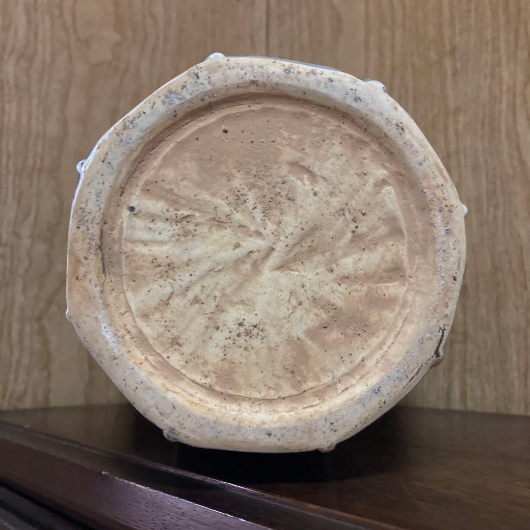 中国　染付　面取瓶　龍鳳花之図