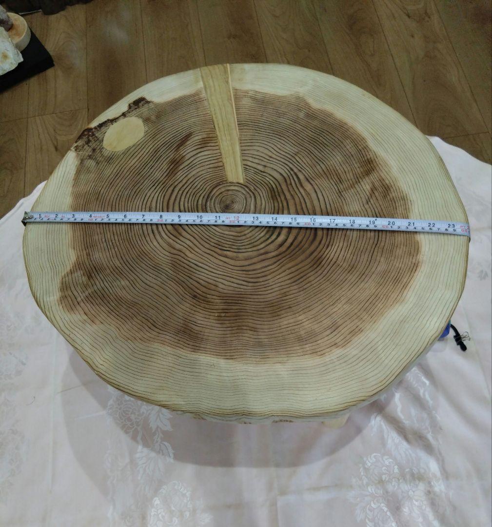 杉の輪切り円形ローテーブル⑰　モネエド❕樹齢約75年杉の模様が綺麗❕